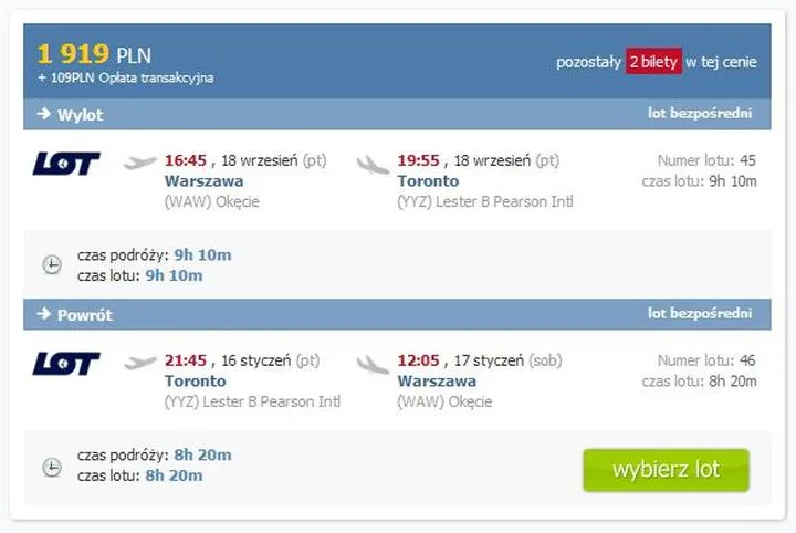 Jak długo trwa lot z Warszawy do Toronto? Dowiedz się, ile godzin spędzisz w powietrzu!