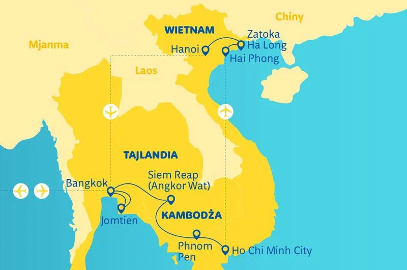 Bezpośrednie loty i przesiadki