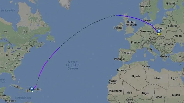 Czas lotu Dominikana Katowice