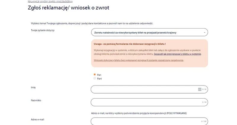 Dokumentacja do reklamacji kolejowej