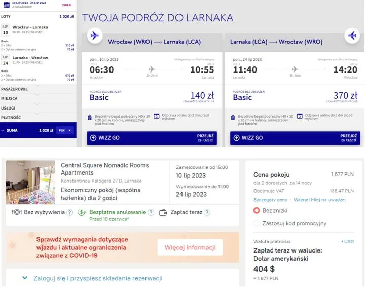 Przelot Wrocław Larnaka porady